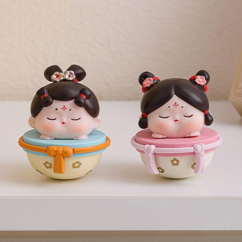 Модель куклы из смолы в старинном стиле в китайском стиле, мультяшная девочка, неваляшка, игрушка для детей, девочек и мальчиков