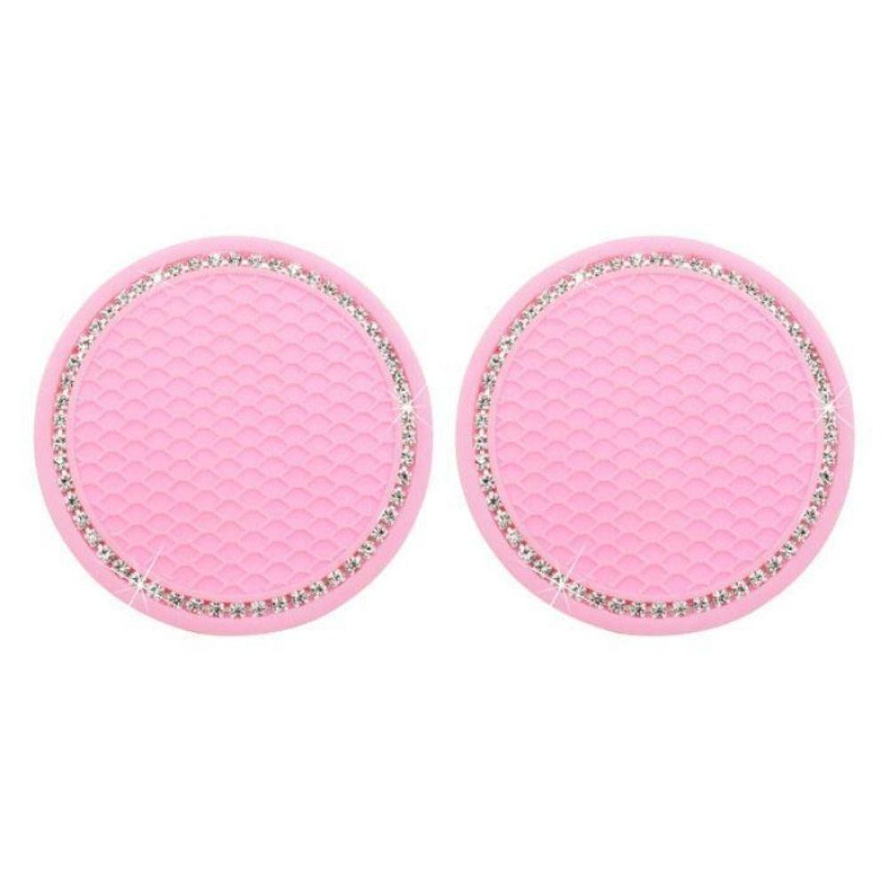 10 PCS Round Drink Pad Rhinestone Anti-slip Mat Universal Cup Holder Automotive