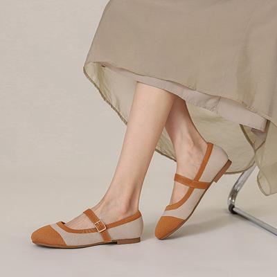 Модные вязаные туфли мэри джейн смешанных цветов женские тканевые плетеные балетки с ремешком на щиколотке женские мокасины дышащие лоферы из сетки большого размера 43