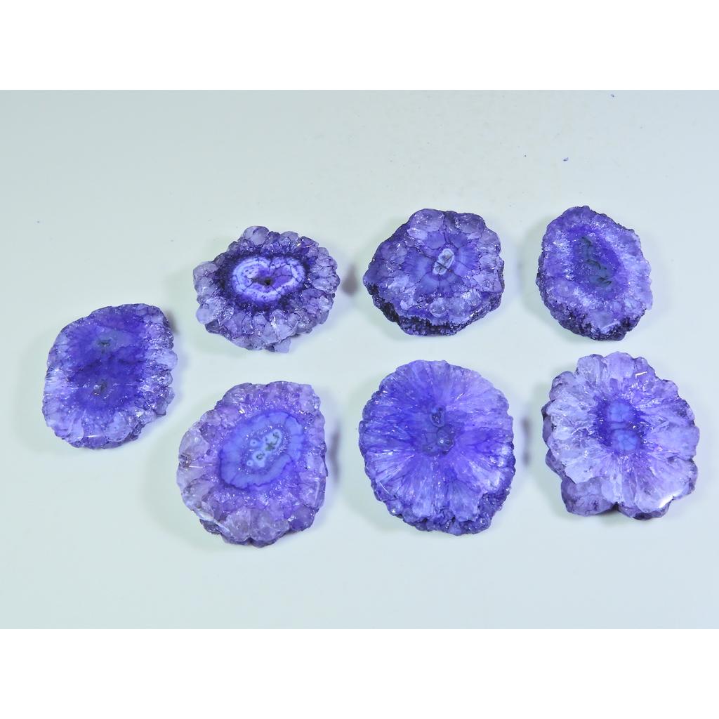365Cts. Dyed Solar Druzy Agate Mix Shape Cabochon Loose Gemstone 07 Pcs Lot A-695