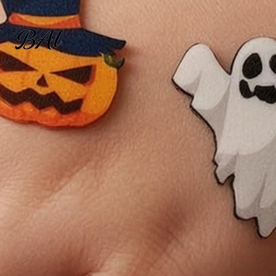 Water Transfer Paper Tattoos 20 Sheets Halloween Temporary for Kids Adults, Waterproof Fake Stickers Adults Party Favors with Bat, Pumpkin, Cat, Ghost