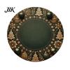 Round Washable Placemats Christmas Placemat, 14 Inch Festive Pattern Anti Slip Tabletop Protector, Party Table Setting Heat Insulation Place