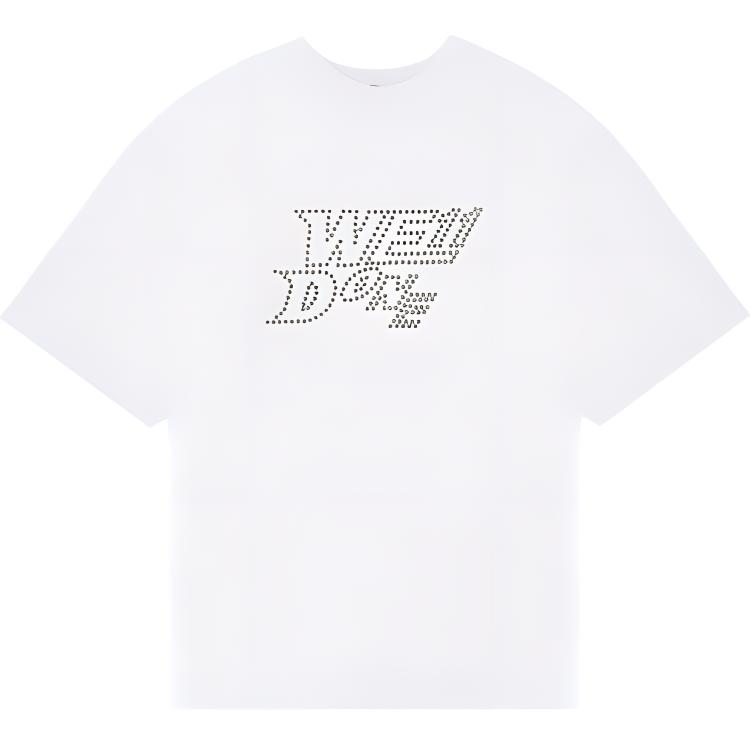 WE11DONE Логотип Футболка Ss22 Унисекс Топы Белый WD-TT1-22-666-U-WH