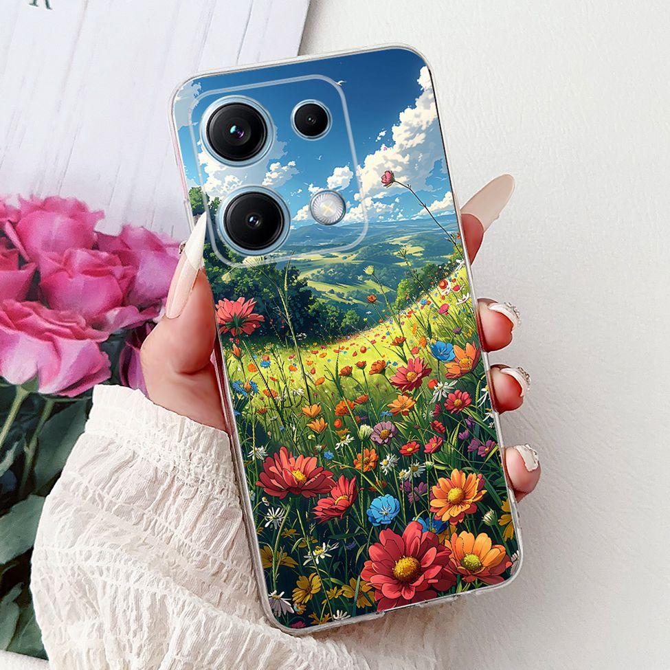 Clear For Redmi Note 14S 4G Case Cover Luxury Butterfly Love Fashion Flowers Cool Lion Cute Painted Soft Casing
