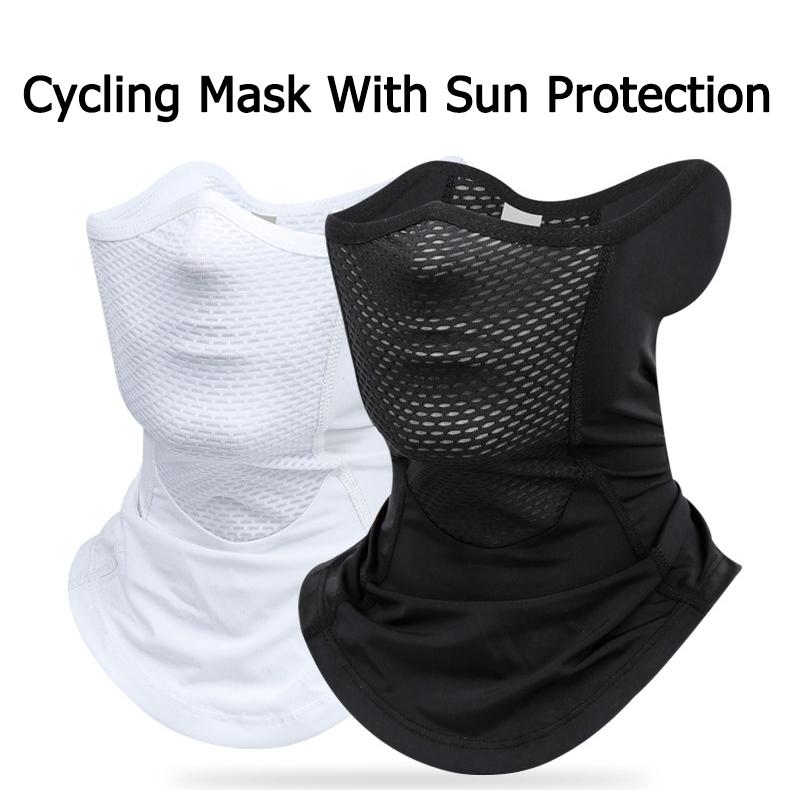 UPF 50+ Ice Silk Sports Neck Gaiter Outdoor Dust Sunscreen Motorcycle Cycling Half Face Mask
