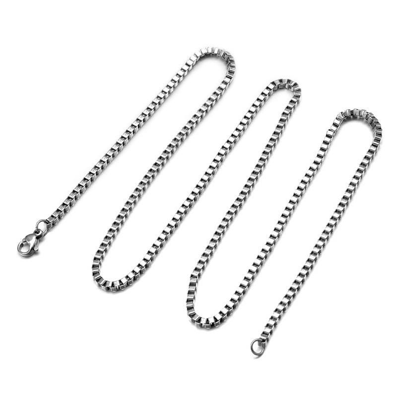 Мужская цепь из нержавеющей стали, квадратная форма изделия