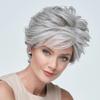 Fashionable Women with Short Hair Dyed Fluffy Curly Hair Silver White Wig