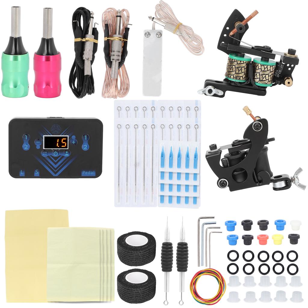 Комплект для тату-машинки Shader Liner Tattoo Coil Machine Tattoo Power Supply Complete Tattoo Tools