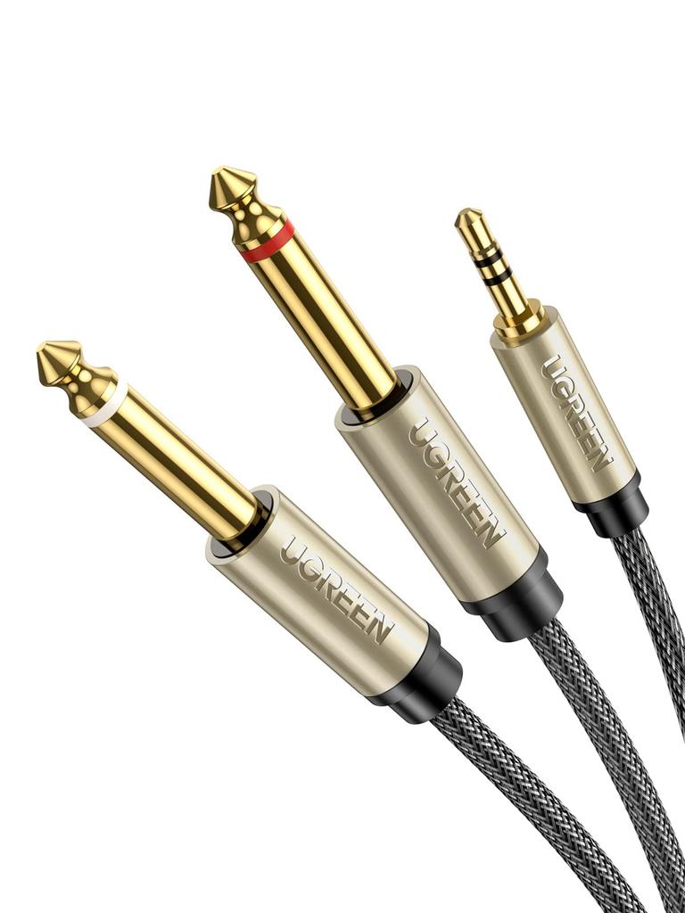 UGREEN 3.5mm to Dual 6.35mm Audio Adapter Cable, Stereo Mini Plug to 2x 1/4" TS Y-Splitter
