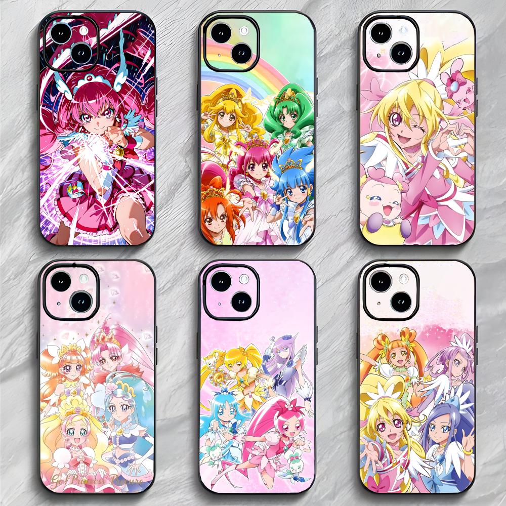 Милый Волшебный Аниме S-Улыбка Pretty Cure Чехол для Телефона Чехол для Телефона Мягкая Упаковка Легкий Для iPhone17 16 15 14 13ProMax