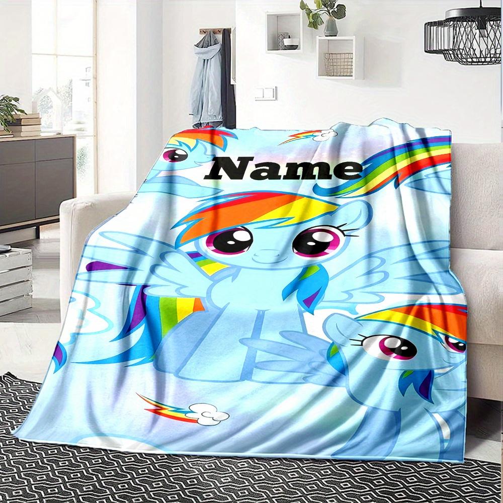 Rainbow Dash Blanket With Customizable Name Comfortable In All Seasons Suitable For Sofas Beds Travel Camping And Office Decoration A Perfect Gift For