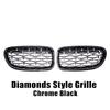 Верхние гоночные решетки в стиле Silver Diamonds для BMW 5-Series F10 F18 2010-2017 Переднего бампера с двойными ламелями