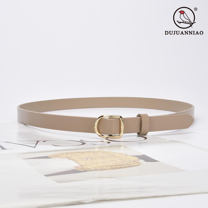 Ladies Belt Simple Cowhide Black Belt Student Decorated Jeans Business Casual Belt Genuine Leather