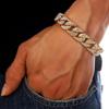 Fashion Cuban Chain Full Diamond Bracelet European and American Hip Hop Street Dance Men Bracelet