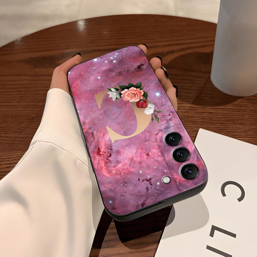 Цветок Название Буква C D Чехол для Samsung Galaxy S26 Ultra S10 S9 Note 20 8 9 10 S25 Plus S23 S24 S21 FE S20 Ultra Funda Телефон