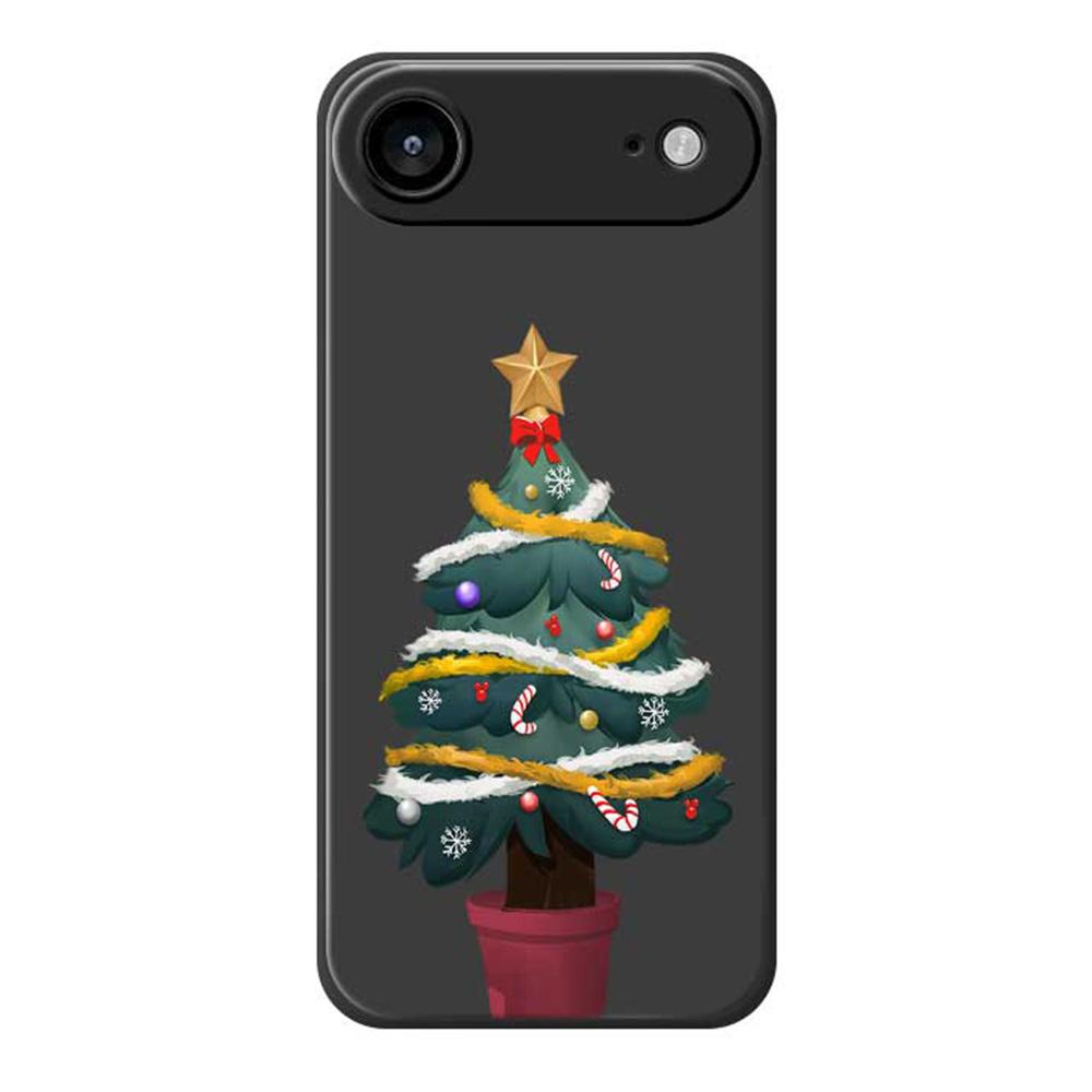 For iPhone 17 Air Case Christmas Tree Potted Plants Pattern Printing Straight Edge TPU Phone Back Cover