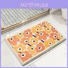 Absorbent Bathroom Door Mat With Cartoon Flower Print Design For Home Toilet Entrance Decor