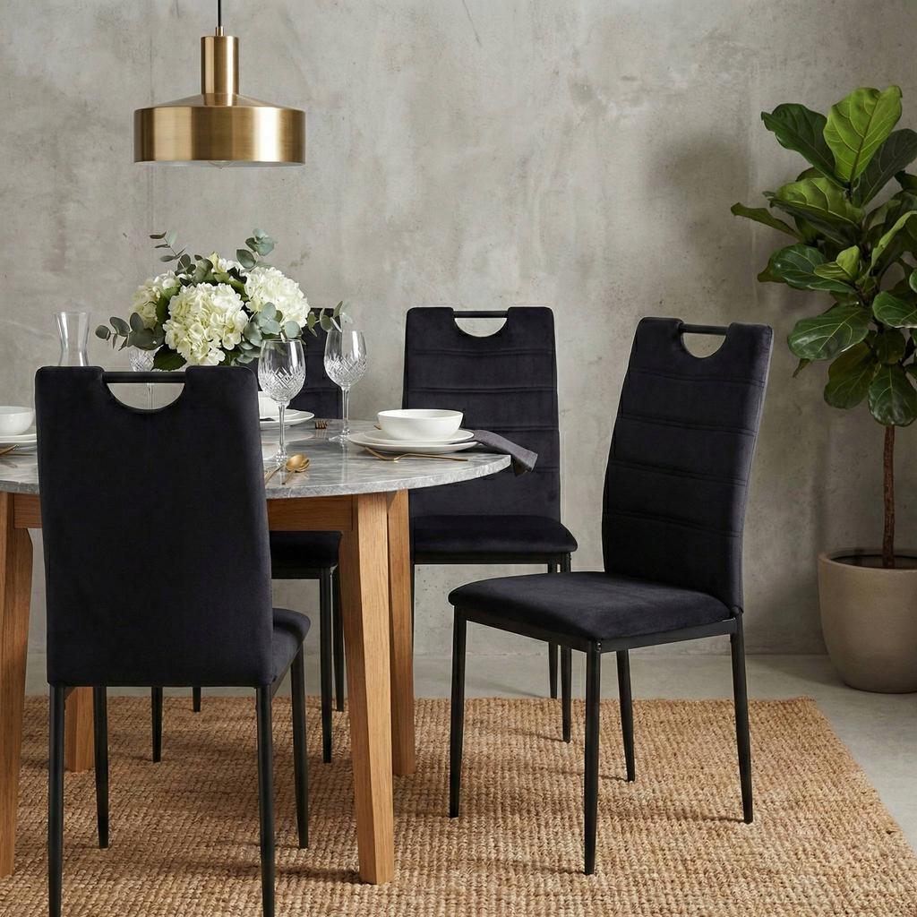 K13-FX velvet chair black Riviera 100