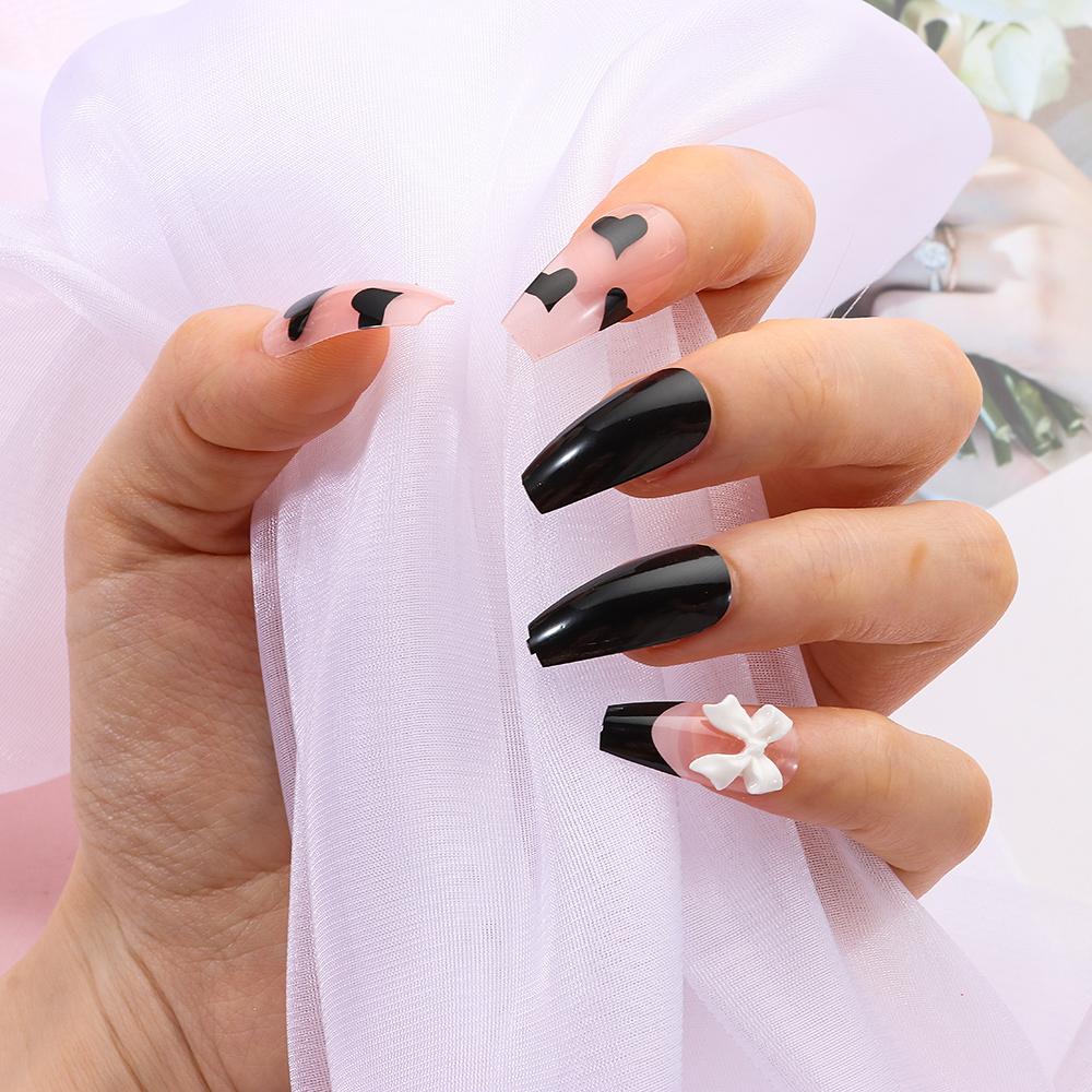 24 шт./коробка, накладные ногти, искусственные, полное покрытие, носимые, французские накладные ногти, накладные ногти