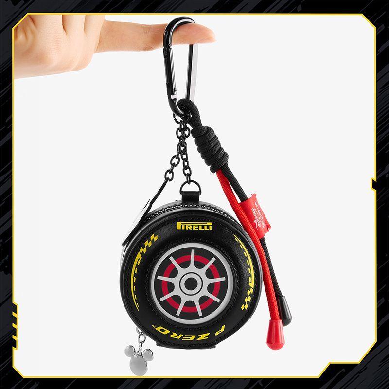 Чехол для наушников Mickey F1 Racing из ПУ-кожи с брелоком, премиальная унисекс портативная сумка для хранения, подарок на день рождения для AirPods