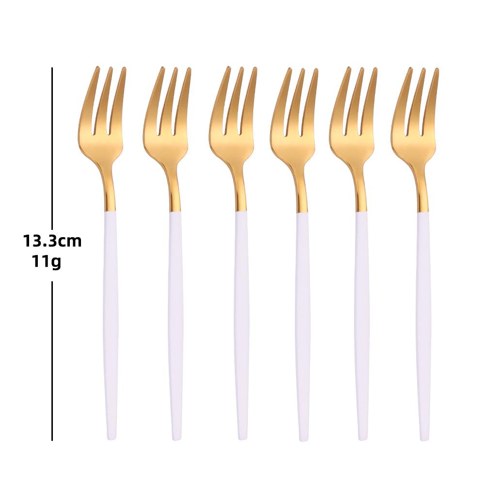 6 предметов золотые чайные вилки из нержавеющей стали вилка для фруктов торт закуски салат кофе вилка зеркальная столовая посуда набор столовых приборов кухонная утварь