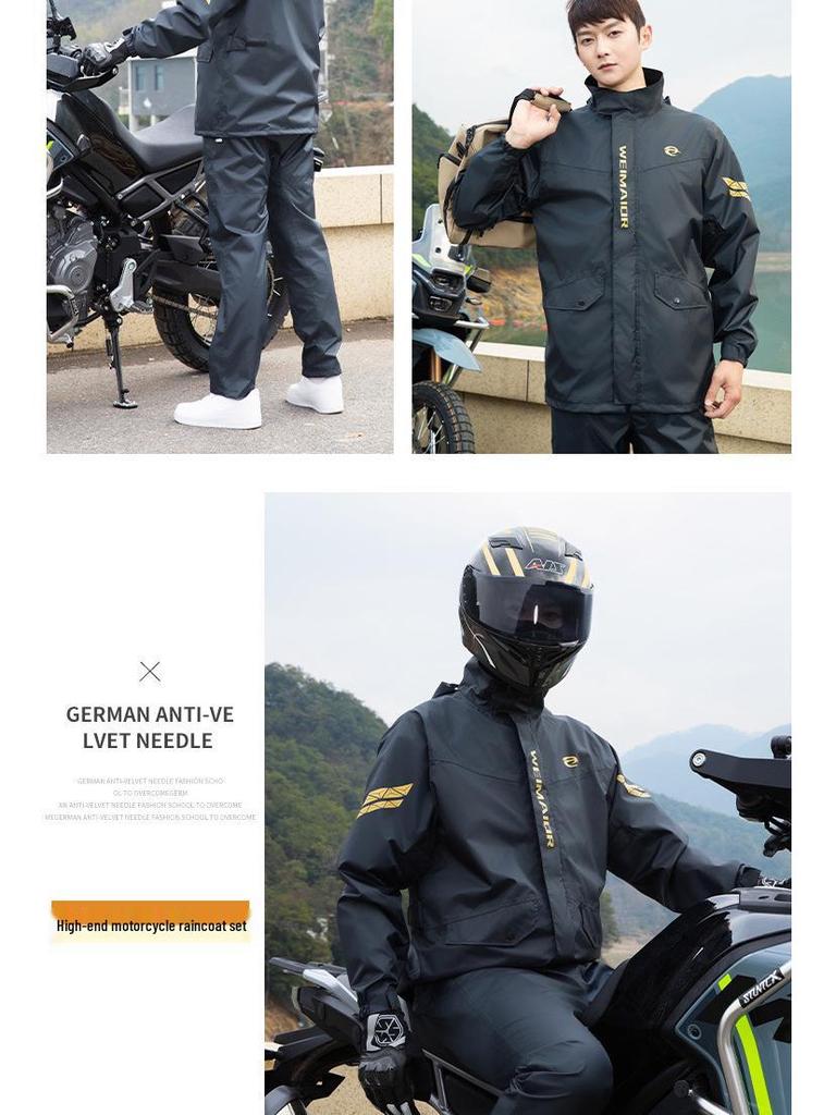Мужской мотоциклетный дождевой костюм: Раздельный костюм (куртка и брюки) для курьеров по доставке еды, защита от шторма