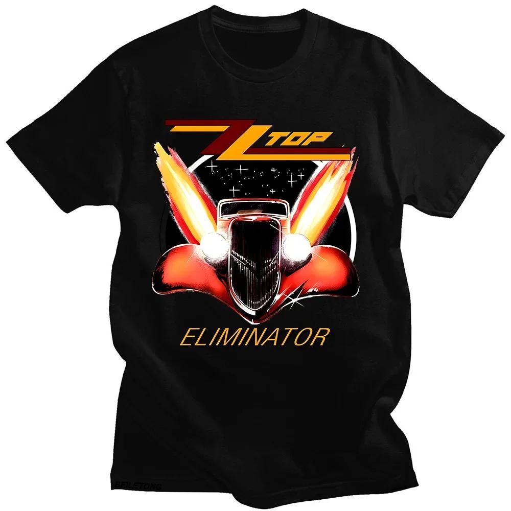 Zz Top Eliminator 1983 Tour Tshirt Zz Top Rock Unisexs Vintage Classic Tees Summer Wounisexunisex Breathable Tshirt Streetwear Black