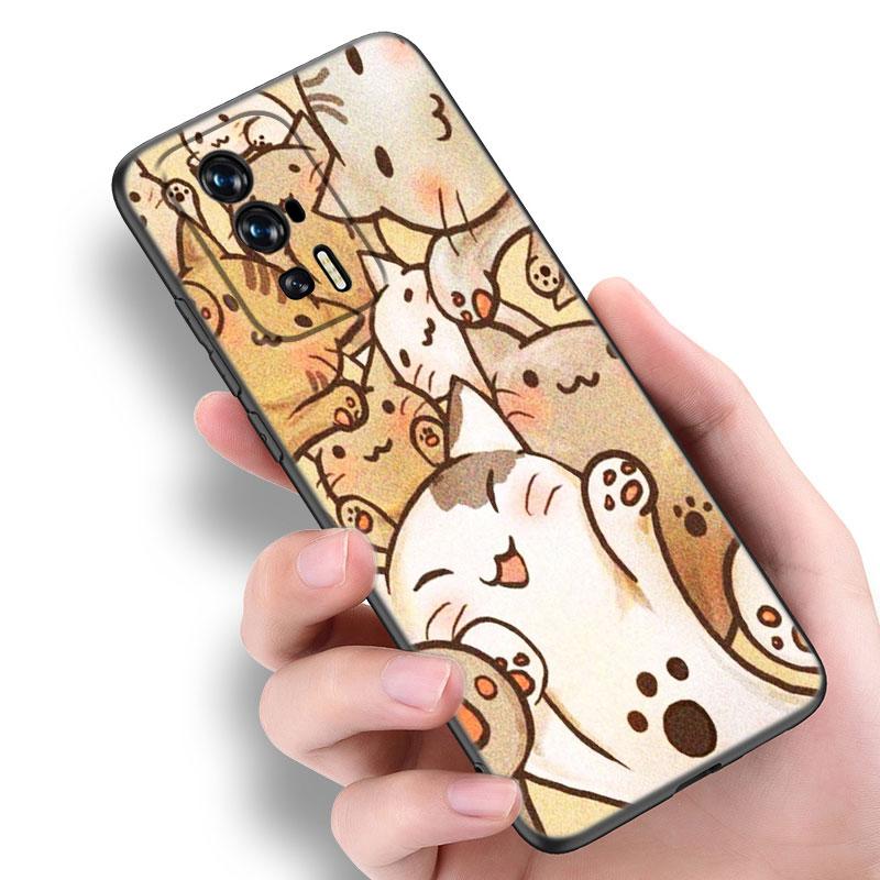 Милый кавайный кот черный чехол для Xiaomi Redmi 11 Prime 11A 12C 13C A1 A2 Plus A3 12 4G 10 13R 5G 9A 10A 9C 10C 9i 12R Note 9T