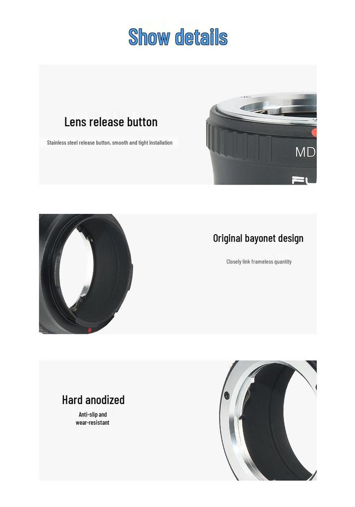 MD to Leica SL/T Lens Adapter Ring for Minolta Seagull MD to L-Mount (Sigma FP, Panasonic)