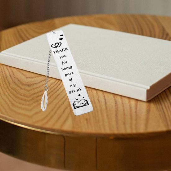 Закладка из нержавеющей стали с надписью, гладкая полированная цепочка в форме пера, подвеска с кисточкой, изысканный подарок на выпускной день учителя