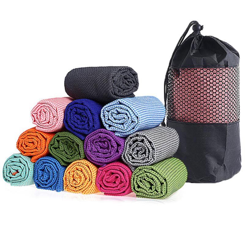 Yoga Towel Nonslip Mat-sized Soft Absorbent Microfiber Blanket Hot Yoga Pilates Foldable Washable for Gym Class Office Picnic Camping