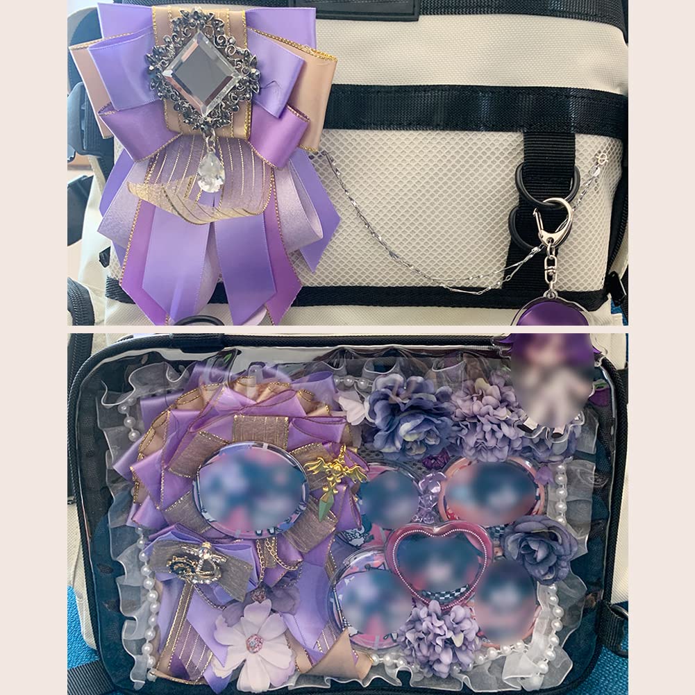 YUYAKESHI Rosette for Can Badge Ita Bag Handmade Ita Bag Can Ita Ribbon of the Same Color Red Badges, Decoration, Rosette, Ribbon, Decoration, Badge,