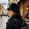Thickened Soft Faux Fur Cap Women Plush Bucket Hat, Winter Warm Fisherman Cap, Cozy Hat Fluffy for Autumn Daily Wear Everyday Commuter