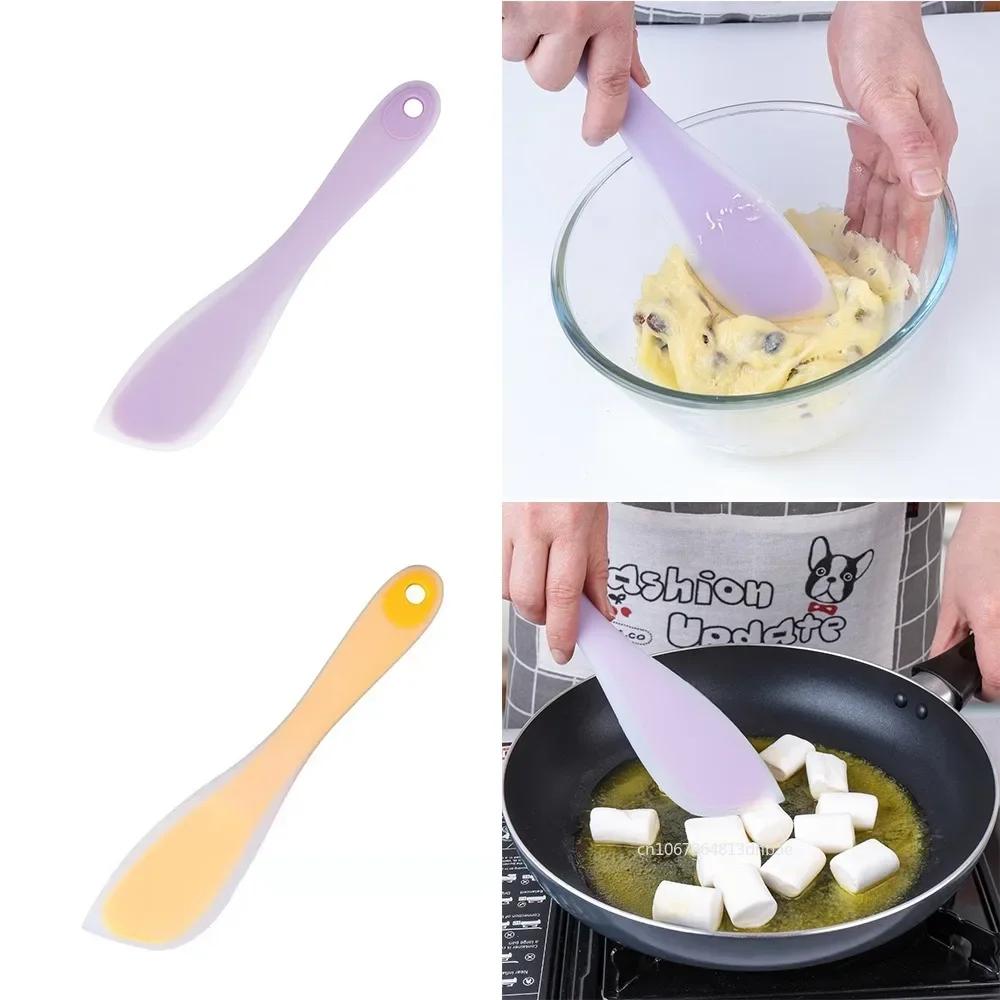 1pc Cream Baking Scraper Non-stick Silicone Spatula Kitchen Pastry Blenders Salad Cake Mixer Butter Batter Pies Cooking Tools