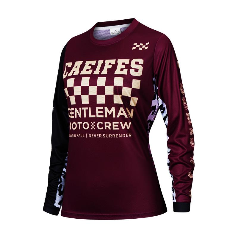 Cross-border racing suits, motorcycle suits, downhill suits, tops, casual sports retro women's T-shirts, running and cycling, sun protection