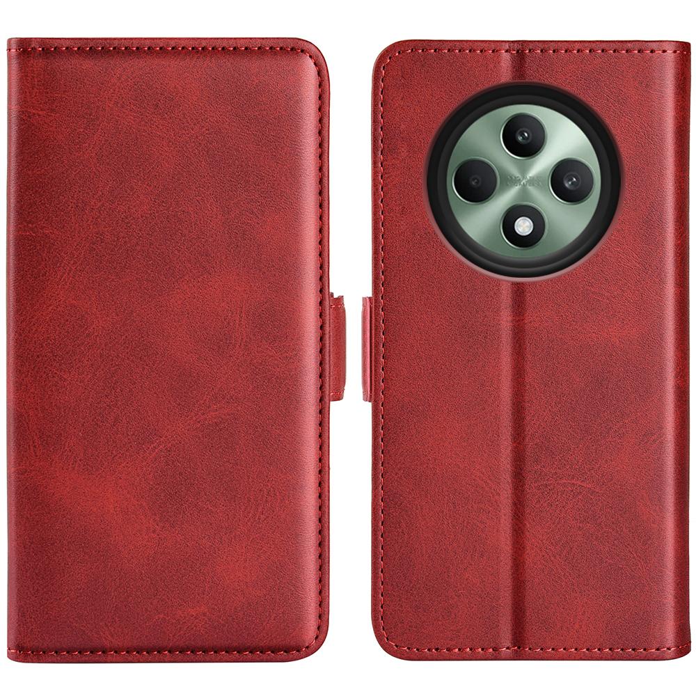 For Oppo Reno12 F 5G Case Calf Texture Leather Stand Wallet Phone Cover