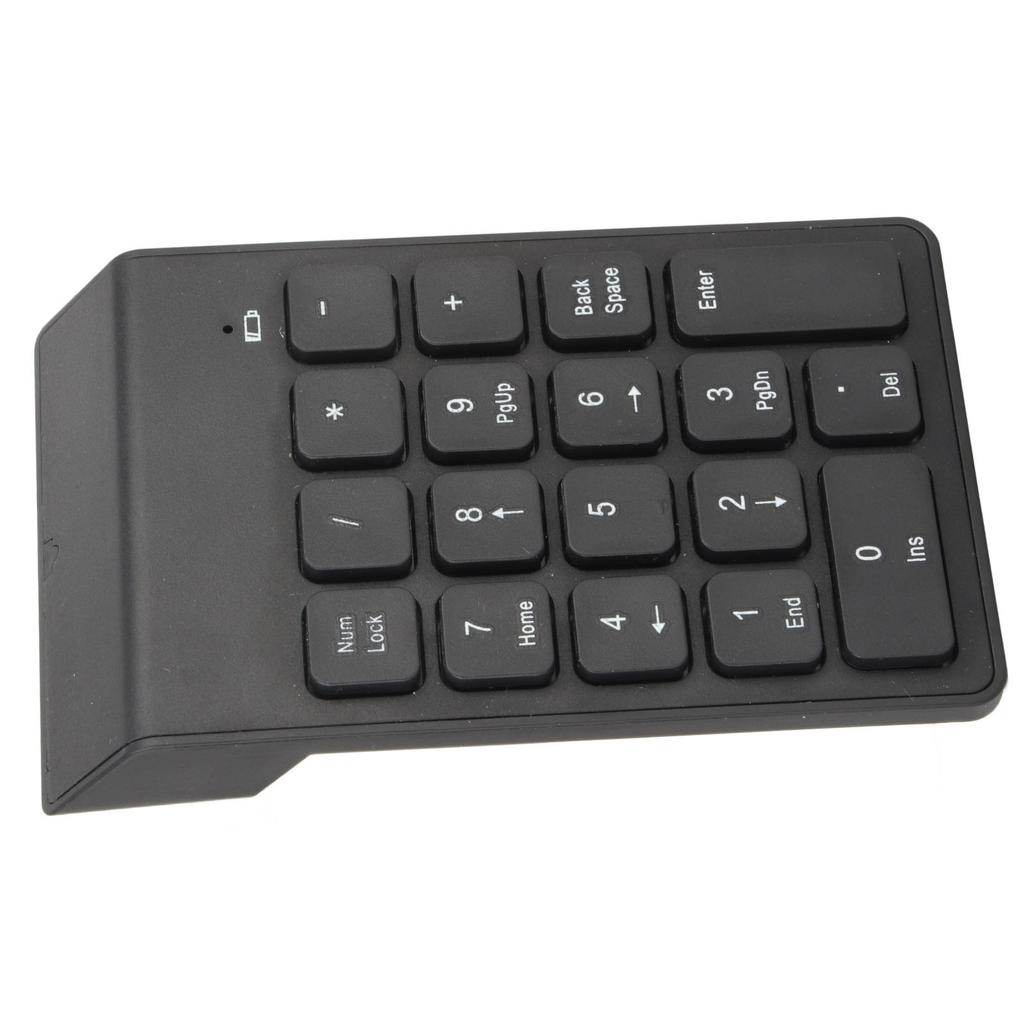 Wireless Number Pad USB Receiver Black 18 Keys Waterproof Battery Powered Numeric Keypad for Gaming