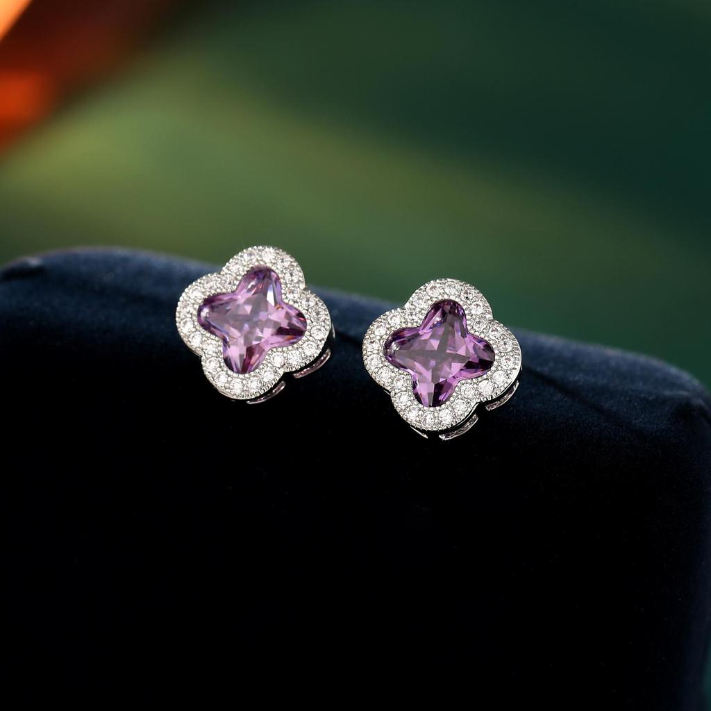 Модные серьги с четырьмя лепестками клевера, легкие роскошные темпераментные цветочные серьги, цепочка на ключицу с счастливой травой, женские серьги, комплект ювелирных изделий