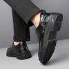 Casual Leather Shoes Men Lace Up High Sole Platform Business Office Black Fashion Dress Formal Wedding Party Shoes Men Oxfords