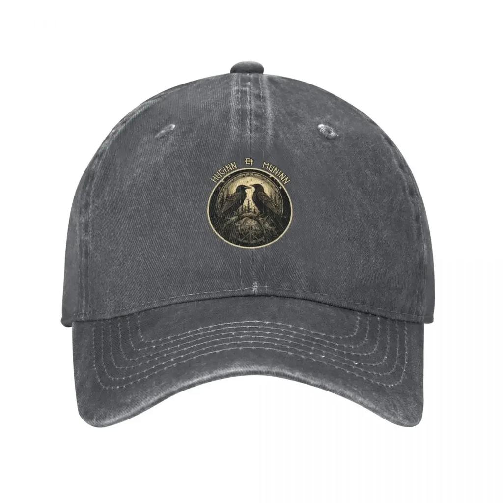 Odin Ravens Huginn and Muninn Norse Mythology Baseball Cap black Sports Cap Hat Baseball Cap Women Hats Unisexs