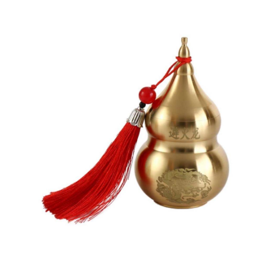 Brass Copper Gourd Handicraft Gourd Ornament Retro Fire-avoiding Dragon Gourd Kitchen