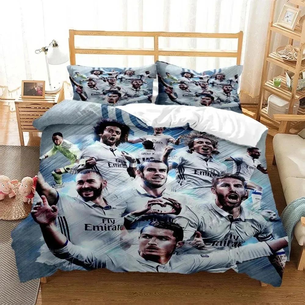 Комплект постельного белья 3D принт Футбольная звезда Криштиану Роналду Мальчики Девочки Размер Твин Квин Пододеяльник Наволочка Кровать Взрослый Домашний текстиль