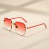 1 шт. Ретро Бескаркасные Окантованные Квадратные Модные Очки Женские Градиентные Очки Солнцезащитные Очки для Путешествий на Открытом Воздухе