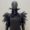 Faux Feather Shawl Shoulder Wrap Cape Soft Adjustable Retro Gothic Collar Cosplay Party Stage Performance Faux Feather Scarf Dancer Costume