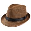 Unisex Hat Men Women Fedora Trilby Wide Brim Straw Cap Beach Sun Gentleman Adlut