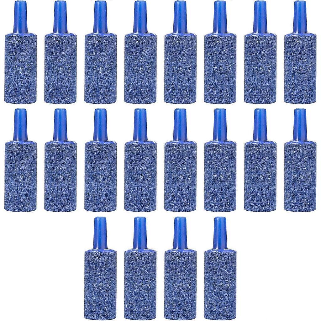 Aquarium Air Stone, Aquarium Bubble Stone, Aquarium Cylinder Bubble Diffuser for Fish Tank, Suitable for Home Aquariums for Oxygen Supply - 20 Pieces