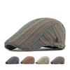 Women's Spring Summer Striped Beret British Vintage Cap Forward Cap Men's Newsboy Caps Flat Cap Driver Ivy Hat Gatsby Painters Hats