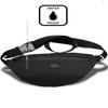 Unisex Black Waterproof Fabric Waist And Shoulder Bag