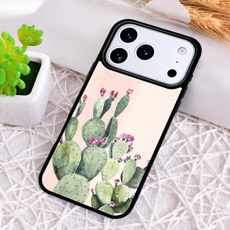 Мягкий ударопрочный чехол для телефона с рисунком кактуса для iPhone 17 Air 16e 15 11 12 14 13 Pro Max Чехол Coque