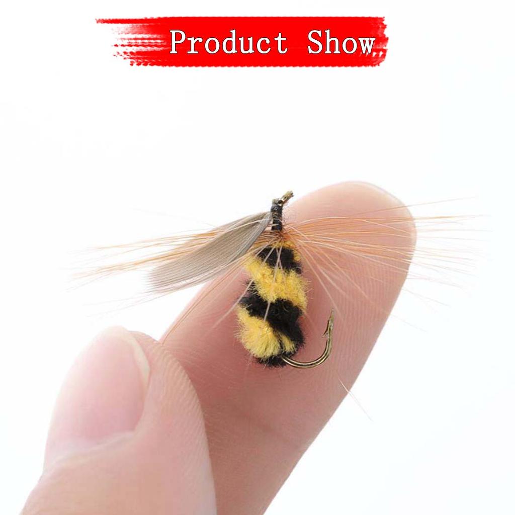 18 шт. 2 смешанных стиля приманки для ловли форели нахлыстом сухие мушки желтая приманка для мотылька и шмеля с коробкой для мух